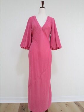 Hot Pink Velvet Maxi Dress